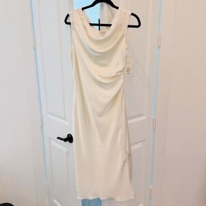 NEW A New Day Cream Satin Midi Dress – Size Large